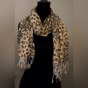 Stylish Animal Print Scarf - Brown and Black